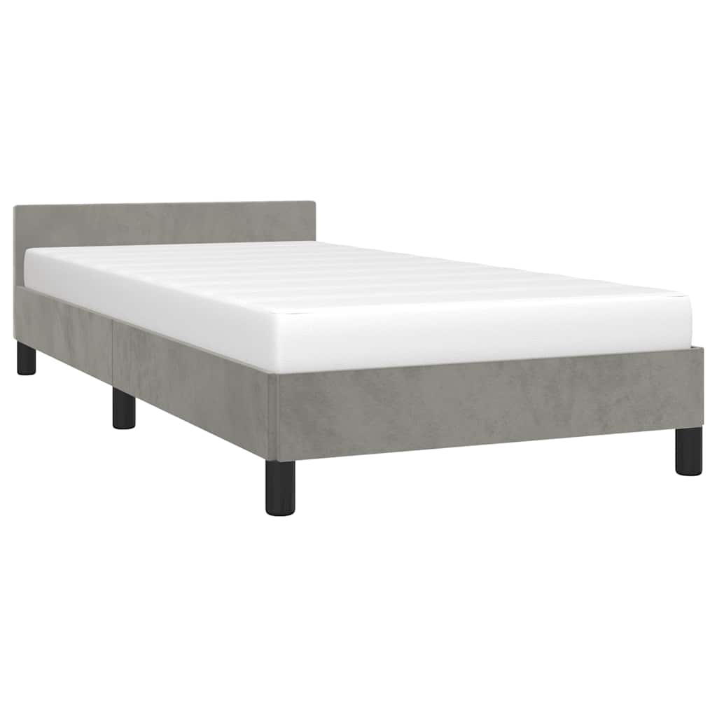 Estructura de cama sin colchón terciopelo gris claro 100x200 cm vidaXL