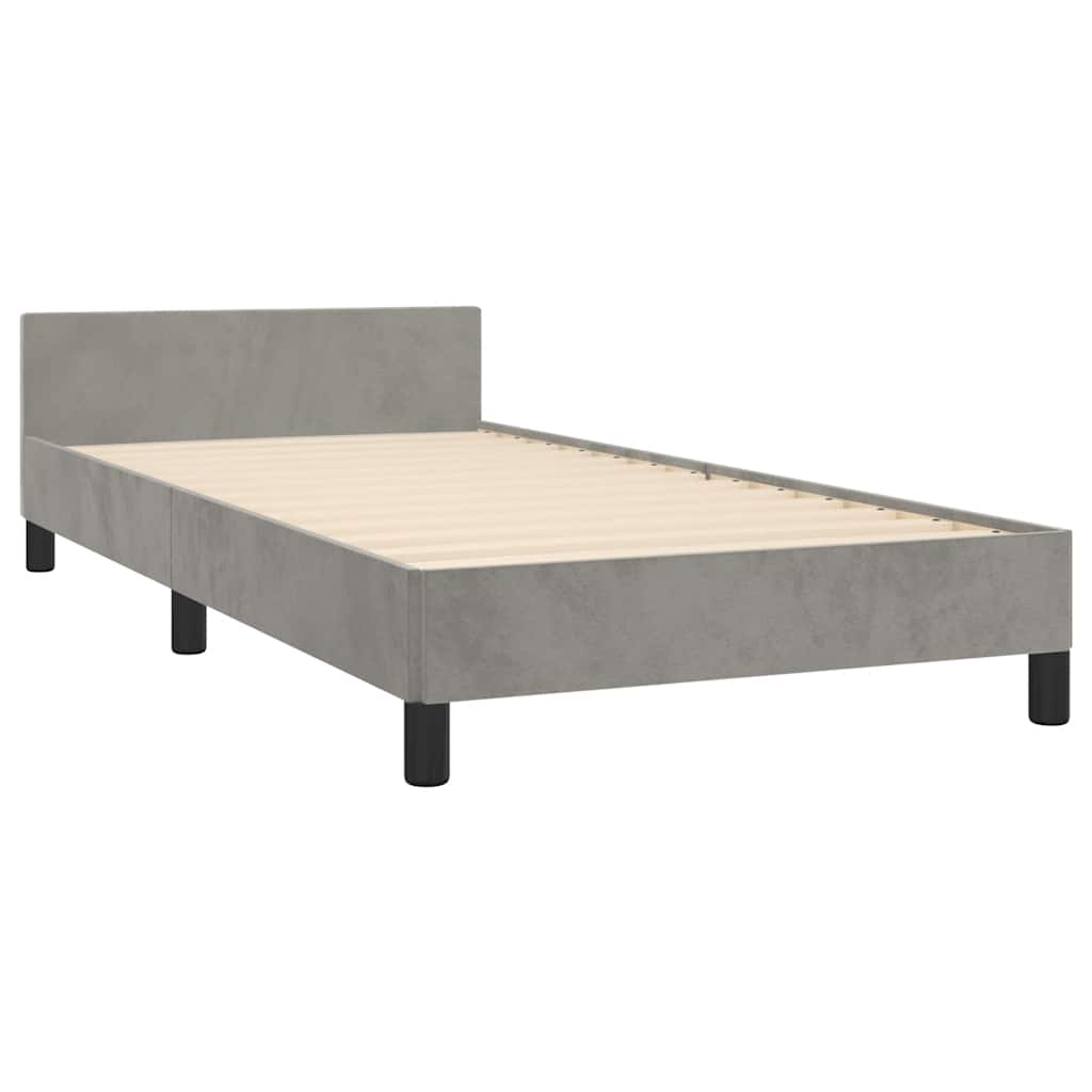 Estructura de cama sin colchón terciopelo gris claro 100x200 cm vidaXL