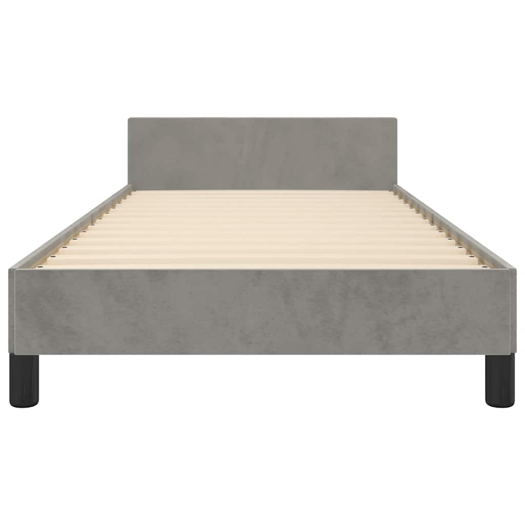 Estructura de cama sin colchón terciopelo gris claro 100x200 cm vidaXL