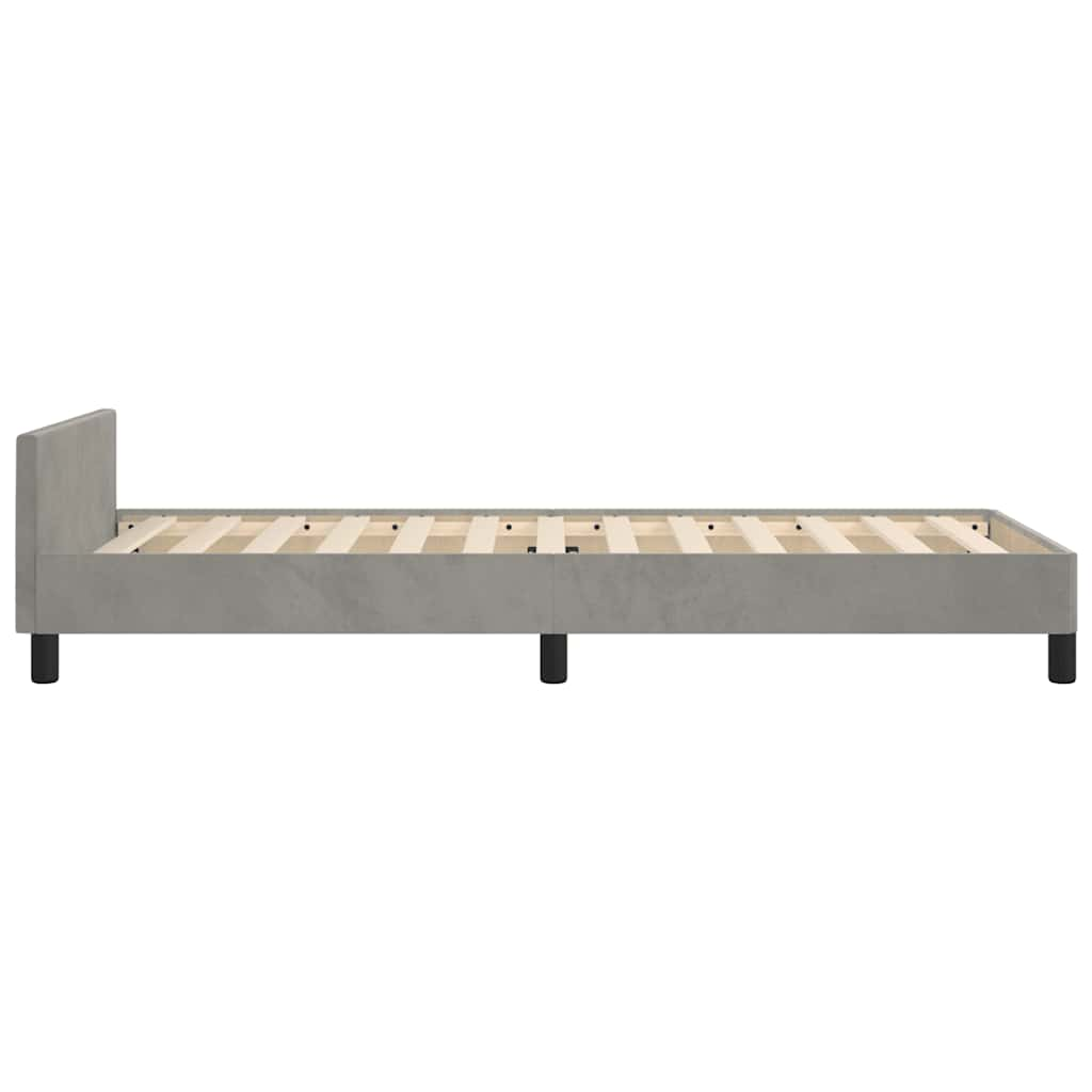 Estructura de cama sin colchón terciopelo gris claro 100x200 cm vidaXL