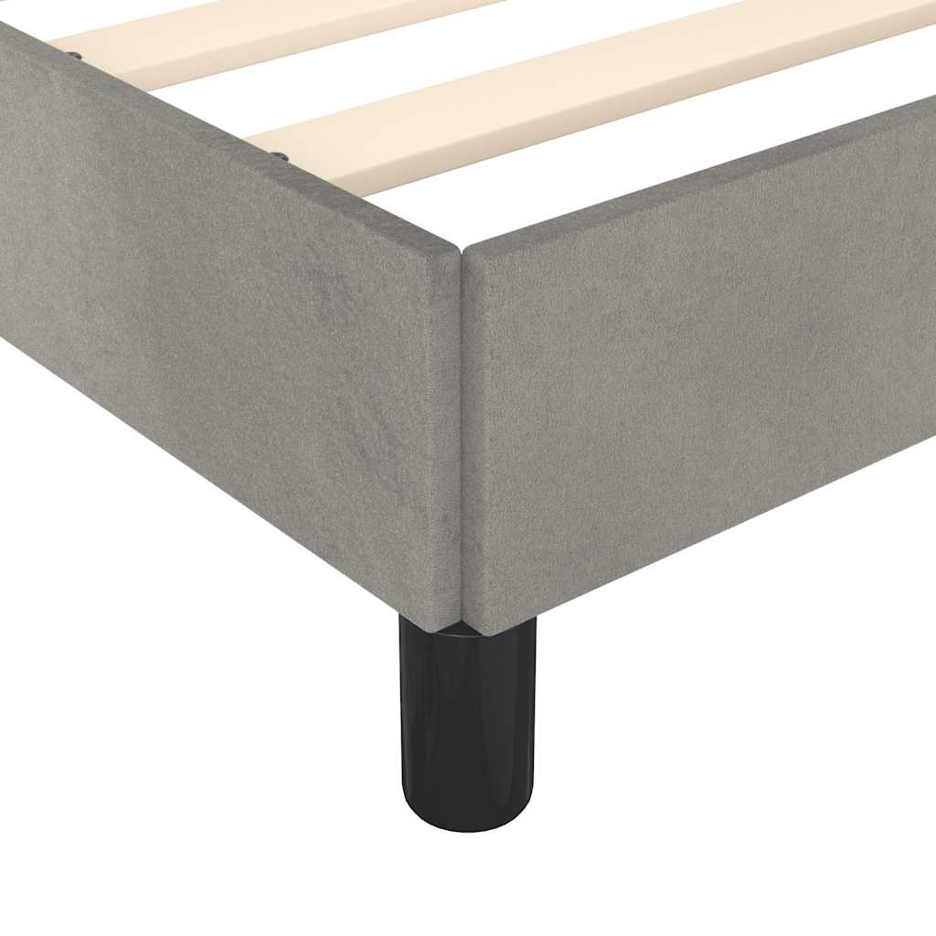 Estructura de cama sin colchón terciopelo gris claro 100x200 cm vidaXL