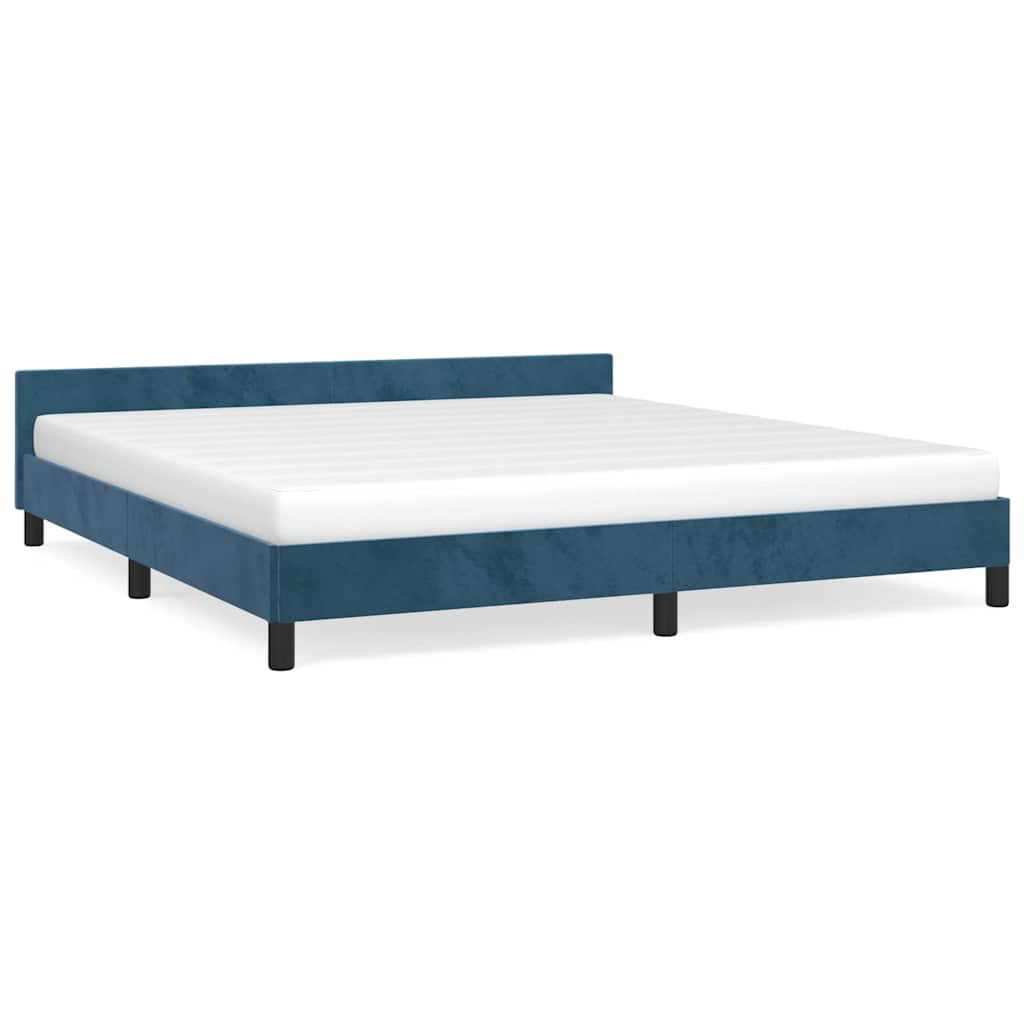 Estructura de cama sin colchón terciopelo azul oscuro 160x200cm vidaXL