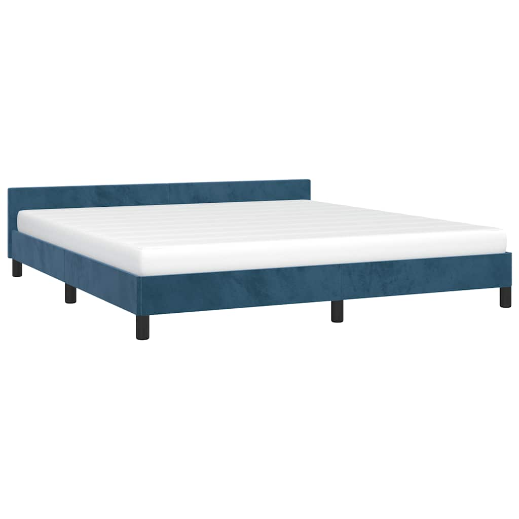 Estructura de cama sin colchón terciopelo azul oscuro 160x200cm vidaXL