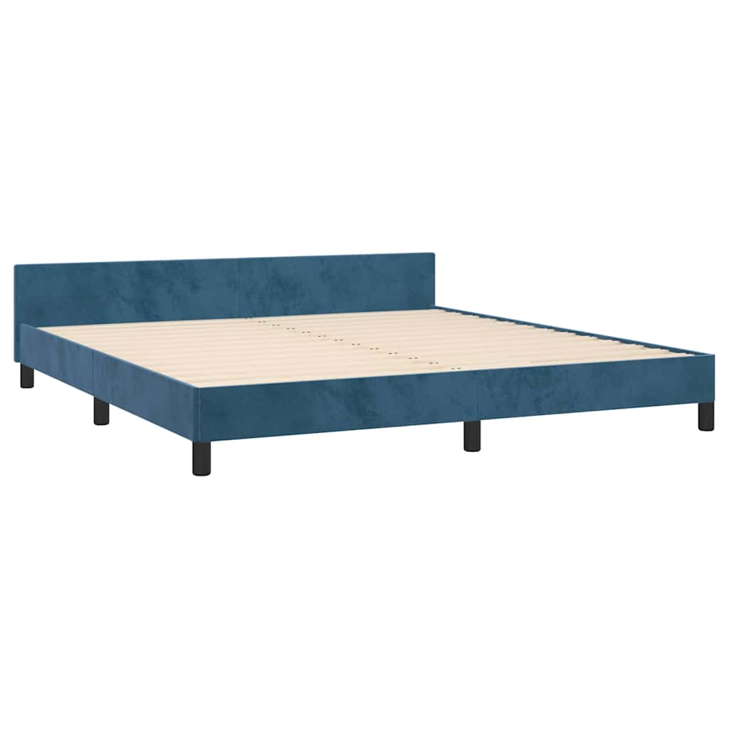 Estructura de cama sin colchón terciopelo azul oscuro 160x200cm vidaXL