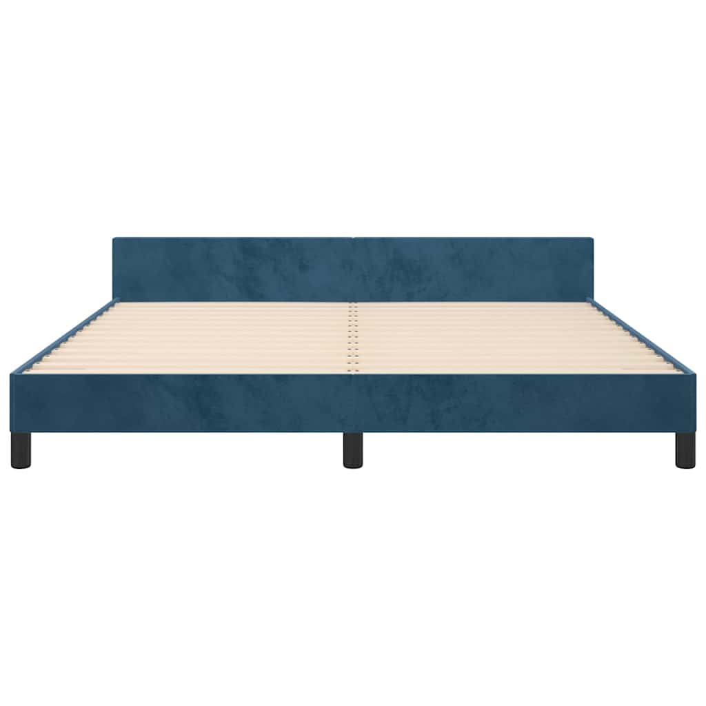 Estructura de cama sin colchón terciopelo azul oscuro 160x200cm vidaXL