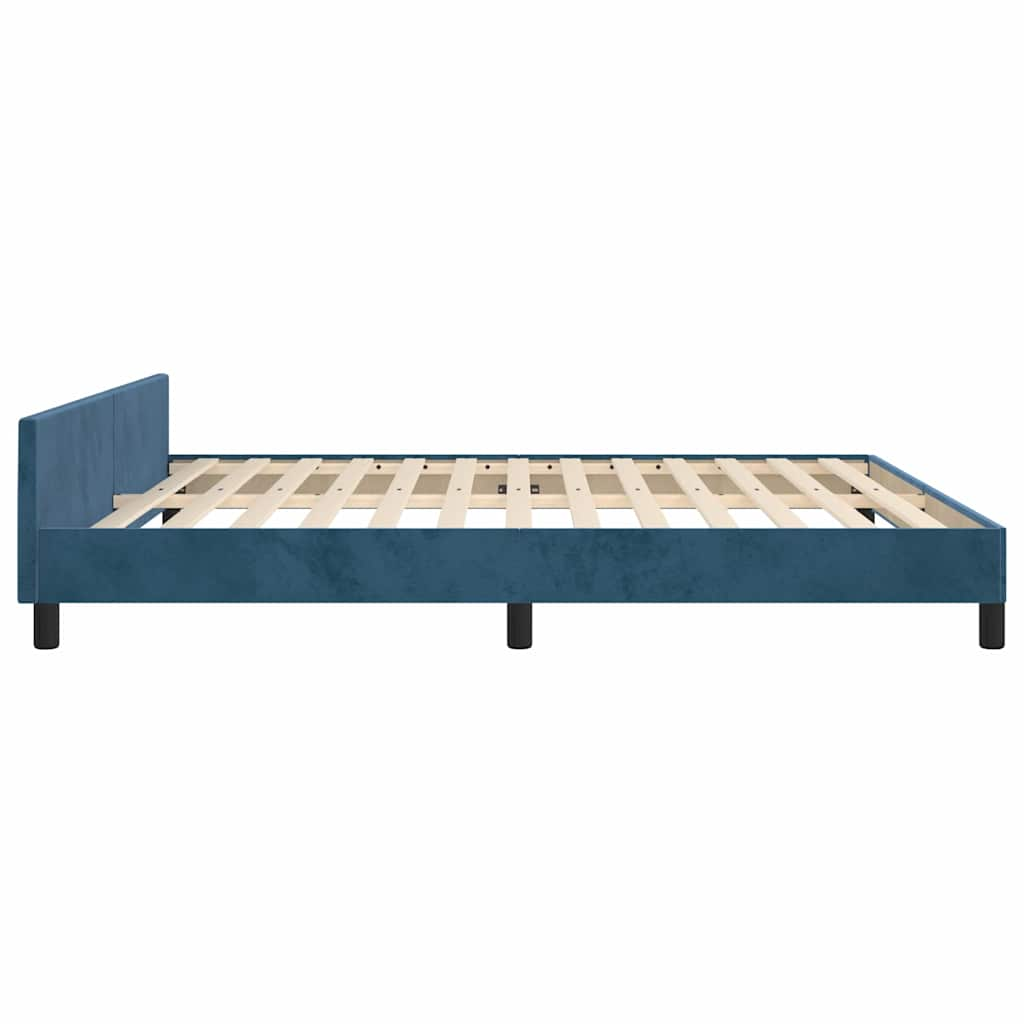 Estructura de cama sin colchón terciopelo azul oscuro 160x200cm vidaXL