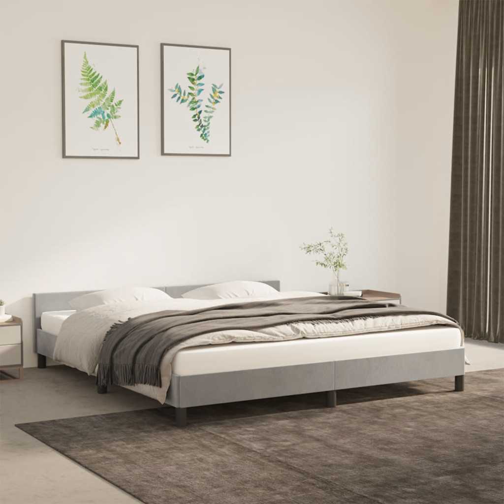 Vetonek Estructura de cama sin colchón terciopelo gris claro 180x200 cm