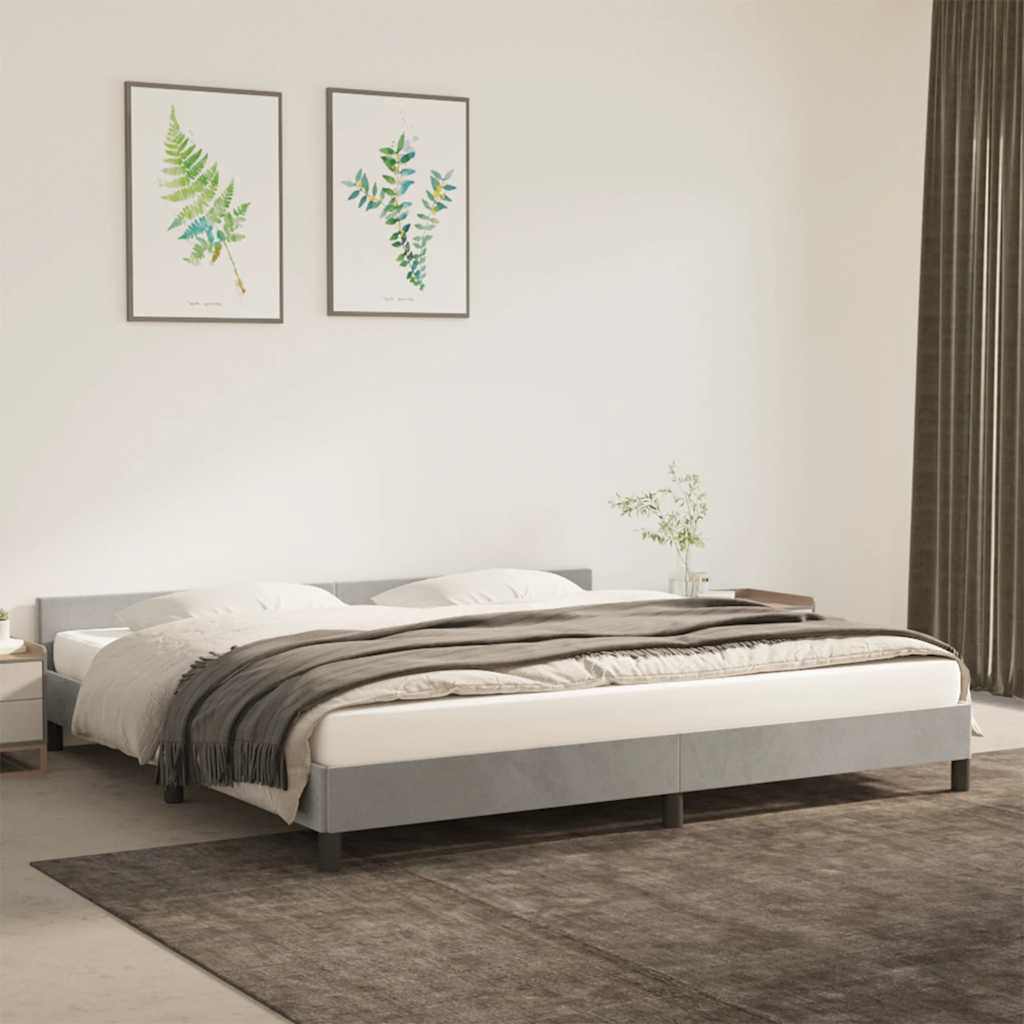 Vetonek Estructura de cama sin colchón terciopelo gris claro 200x200 cm