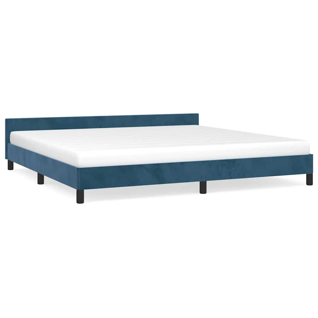 Estructura cama sin colchón terciopelo azul oscuro 200x200 cm vidaXL