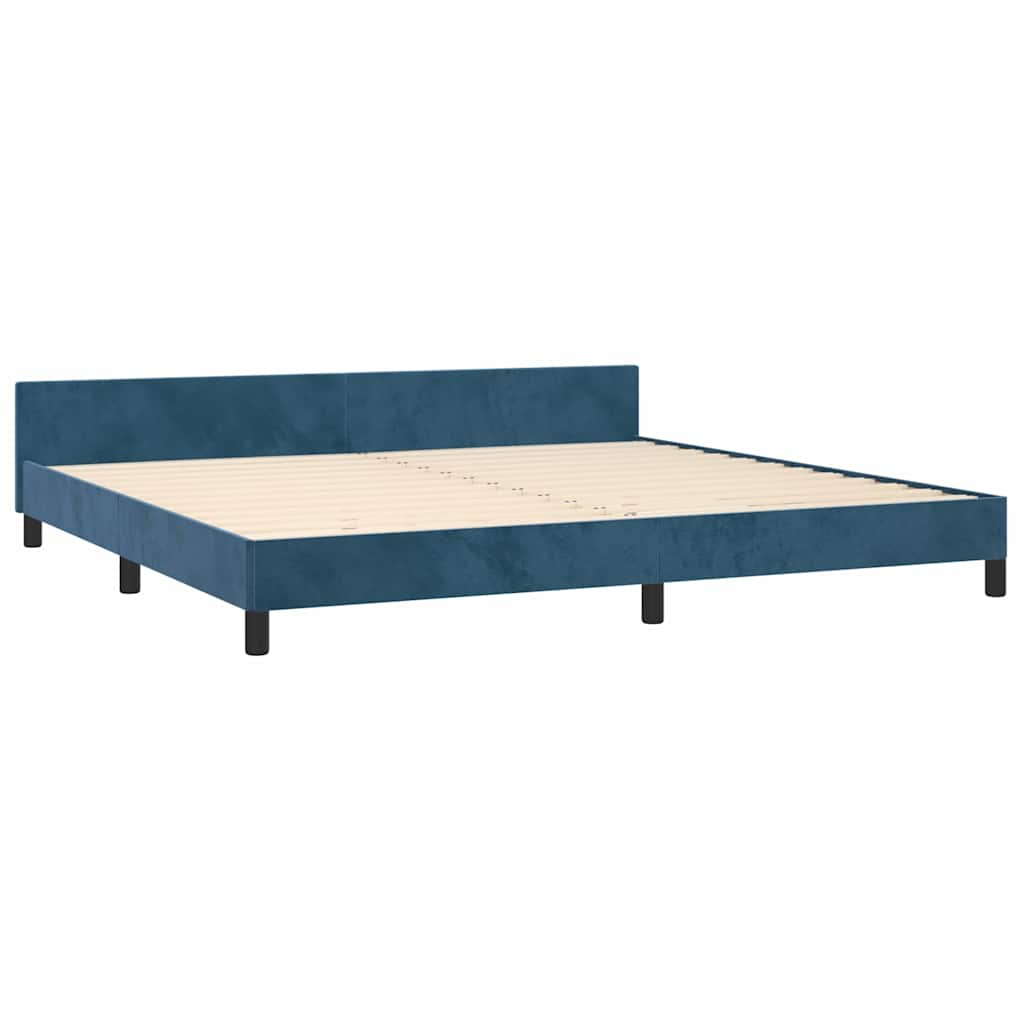 Estructura cama sin colchón terciopelo azul oscuro 200x200 cm vidaXL