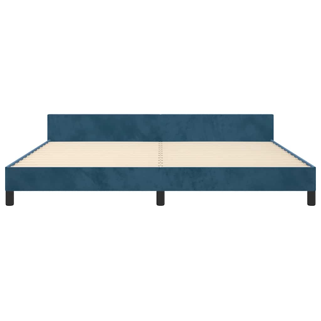 Estructura cama sin colchón terciopelo azul oscuro 200x200 cm vidaXL