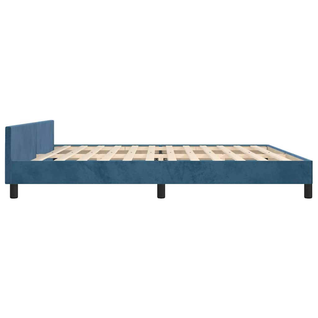 Estructura cama sin colchón terciopelo azul oscuro 200x200 cm vidaXL