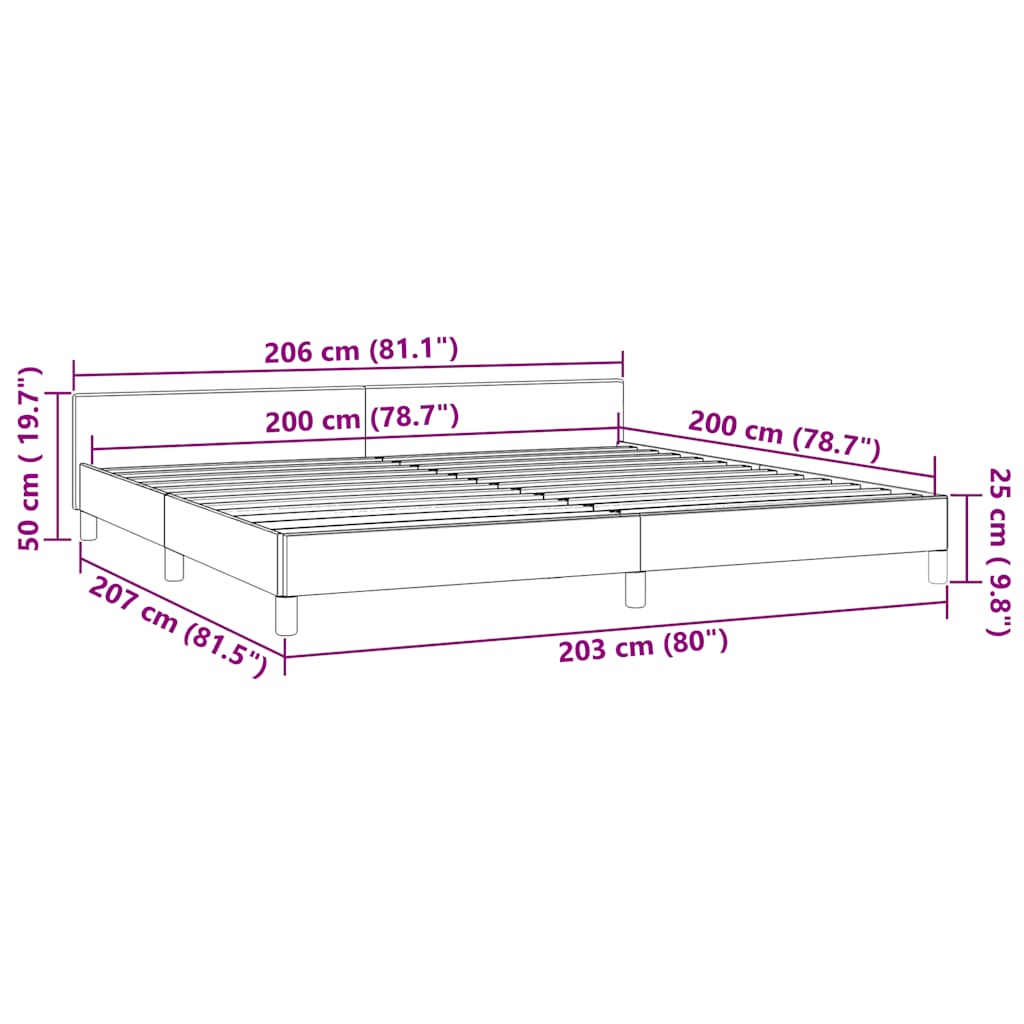 Estructura cama sin colchón terciopelo azul oscuro 200x200 cm vidaXL