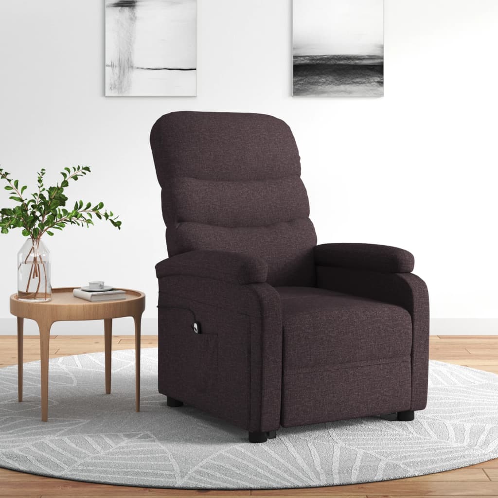 Vetonek Sillón elevable tela marrón oscuro