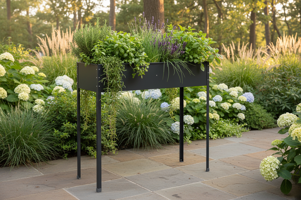 Jardinera de acero galvanizado gris antracita 100,5x40,5x90 cm - Vetonek