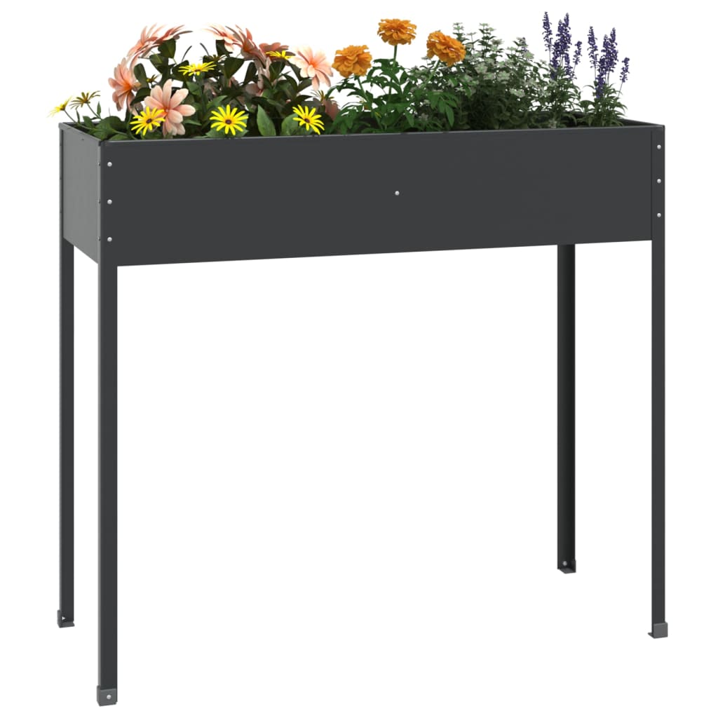 Jardinera de acero galvanizado gris antracita 100,5x40,5x90 cm - Vetonek