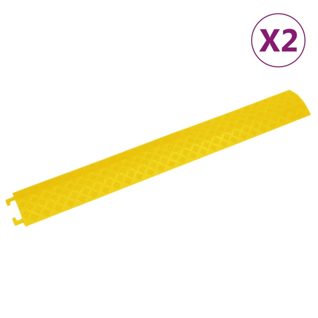 Vetonek Rampa protectora de cables de suelo 2 uds amarillo 98,5 cm