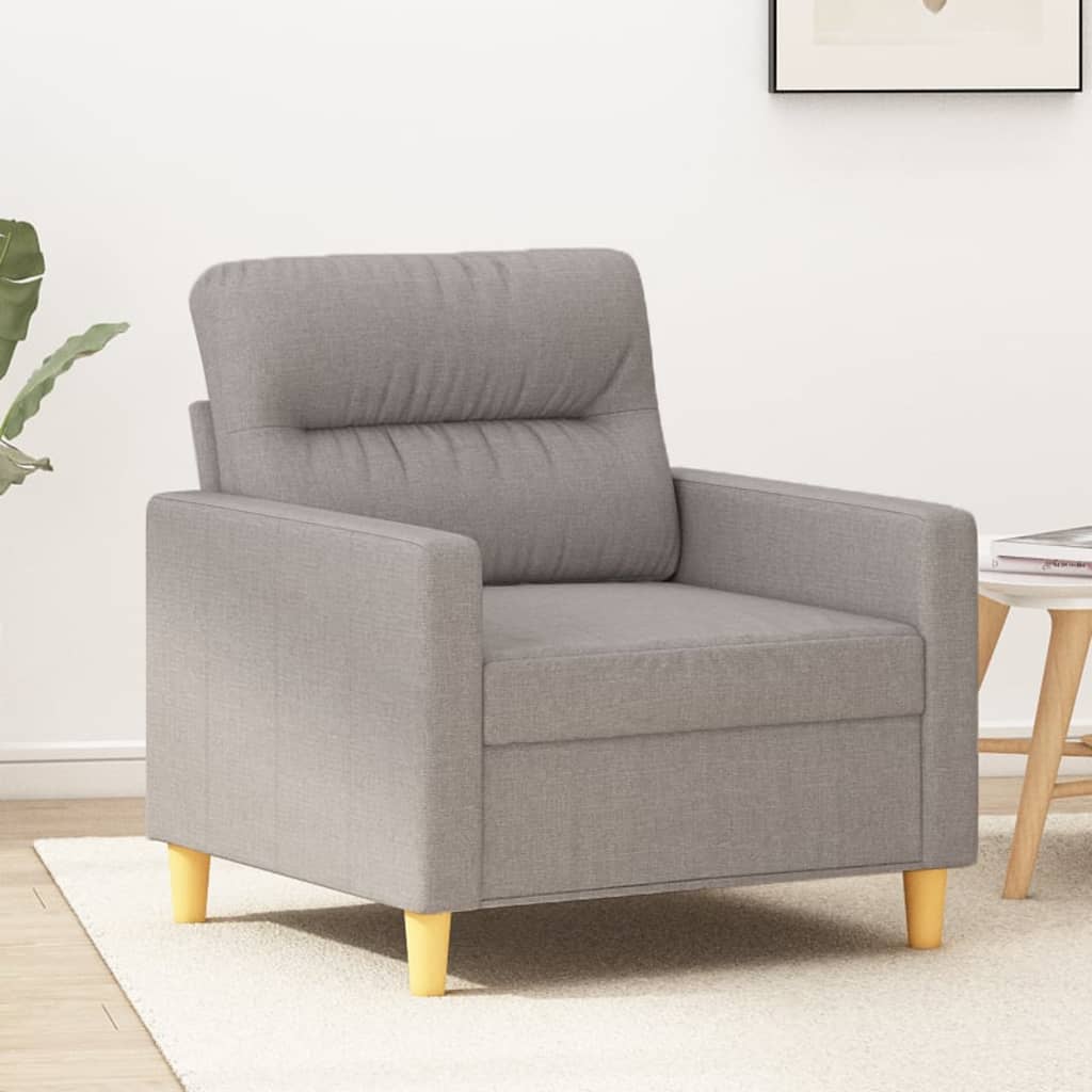 Vetonek Sillón de tela gris claro 60 cm