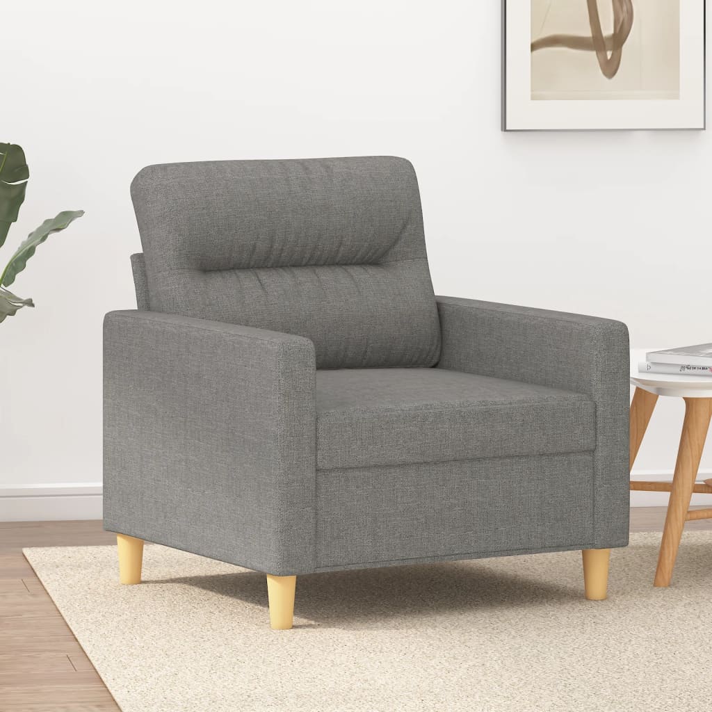 Vetonek Sillón de tela gris oscuro 60 cm