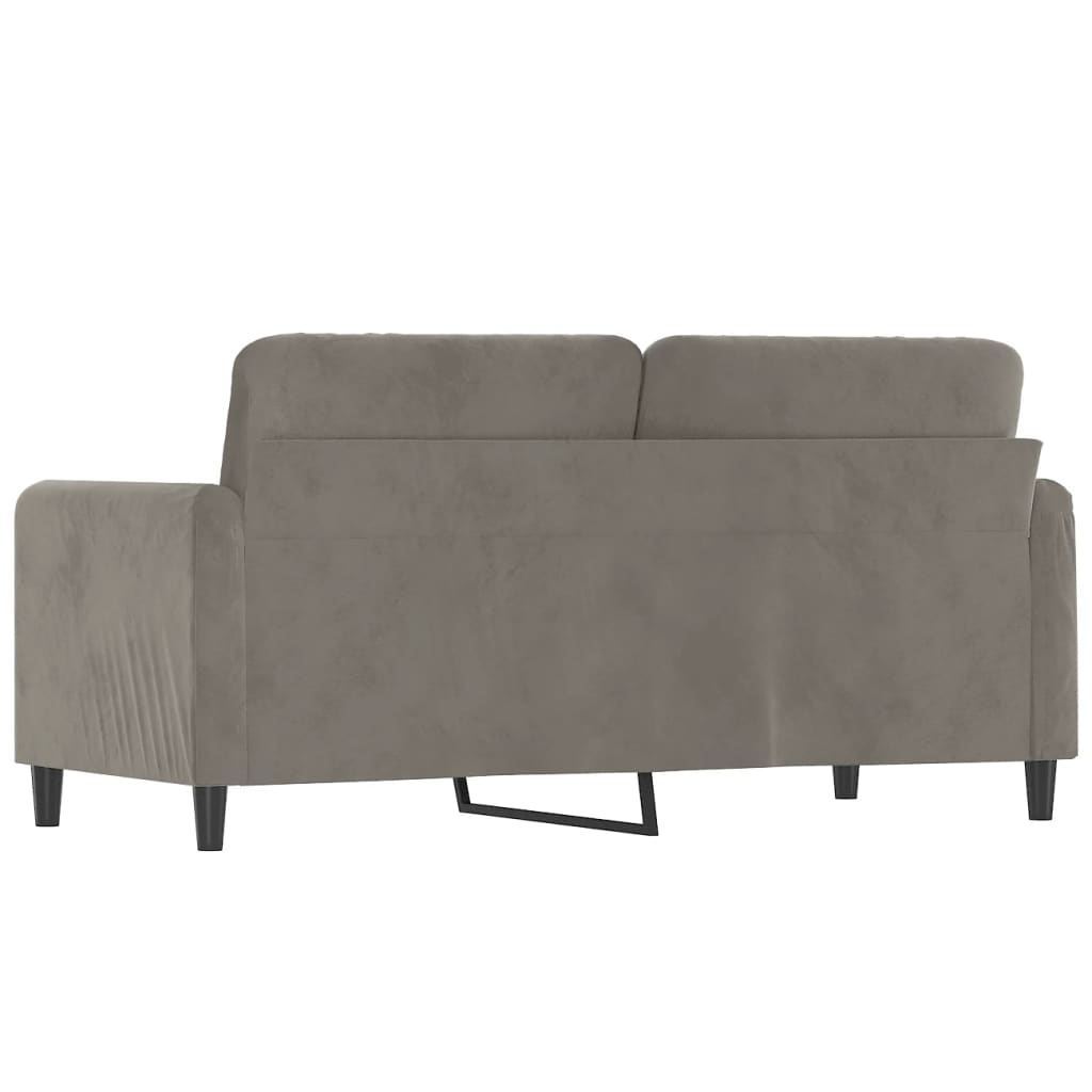 Sofá de 2 plazas de terciopelo gris claro 140 cm - Vetonek