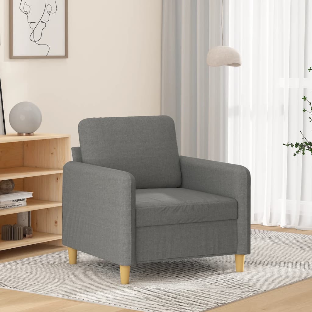 Vetonek Sillón de tela gris oscuro 60 cm