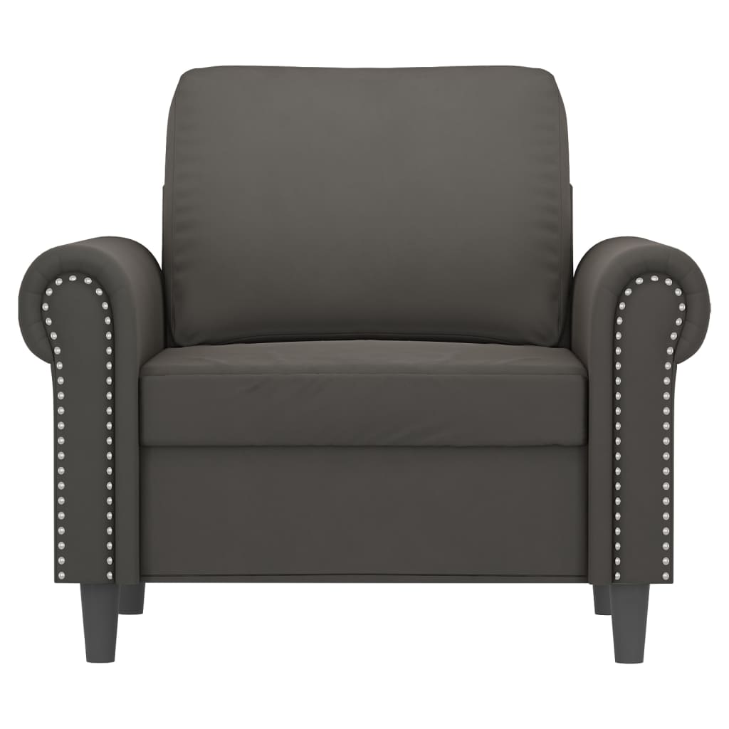 Sillón de terciopelo gris oscuro 60 cm vidaXL