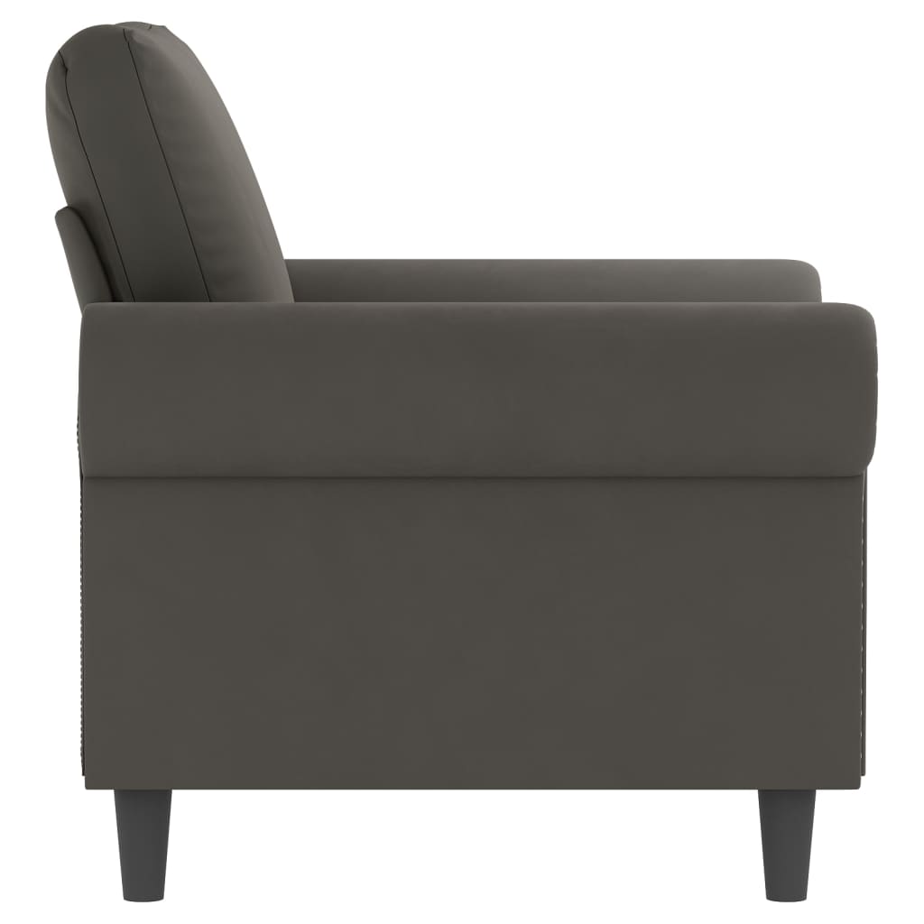 Sillón de terciopelo gris oscuro 60 cm vidaXL