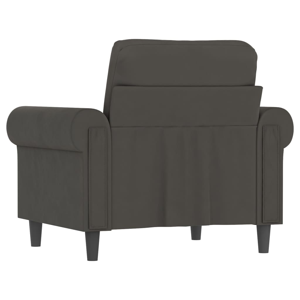 Sillón de terciopelo gris oscuro 60 cm vidaXL