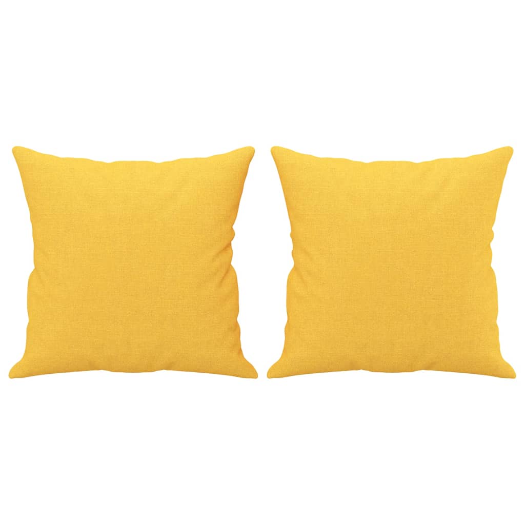 Vetonek Cojines decorativos 2 uds tela amarillo claro 40x40 cm