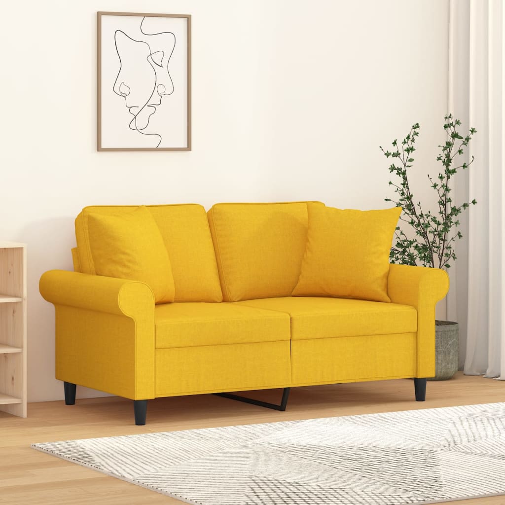 Cojines decorativos 2 uds tela amarillo claro 40x40 cm v7790 Vetonek