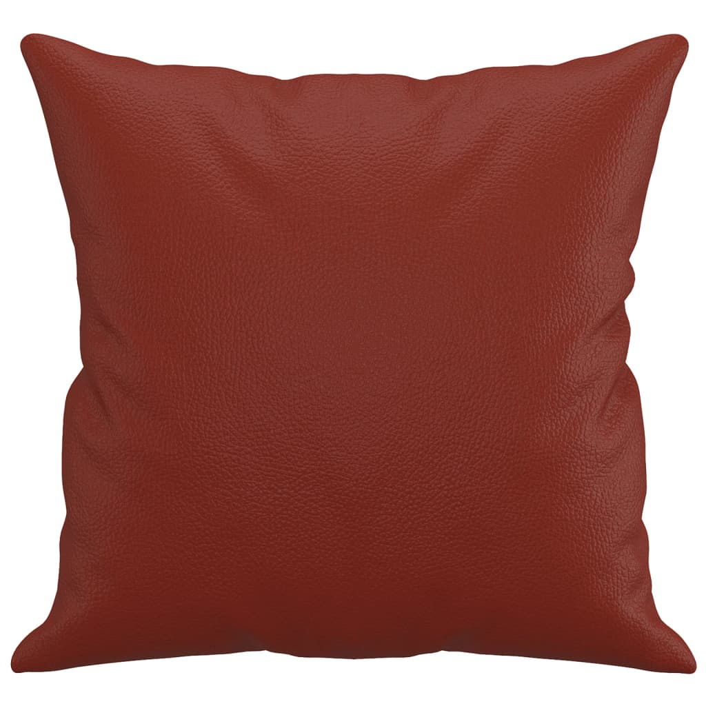 Cojines decorativos 2 uds cuero sintético rojo tinto 40x40 cm - Vetonek