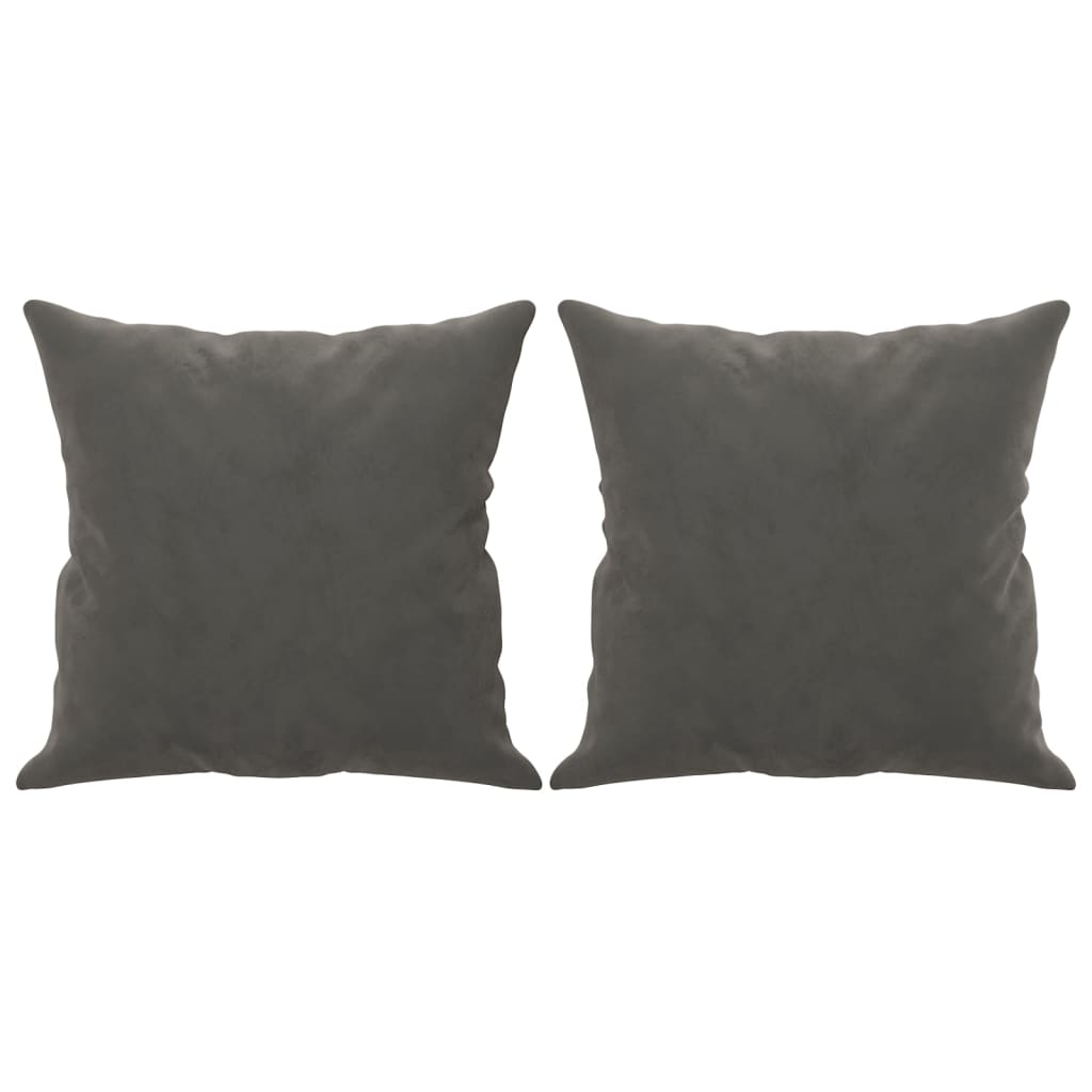 Cojines decorativos 2 uds terciopelo gris oscuro 40x40 cm v7899 Vetonek