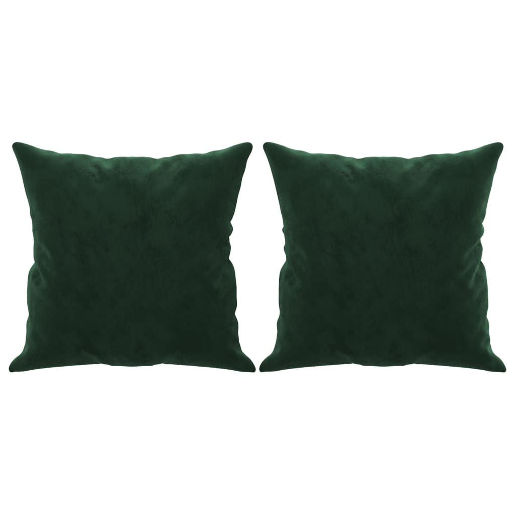 Cojines decorativos 2 uds terciopelo verde oscuro 40x40 cm v7905 Vetonek