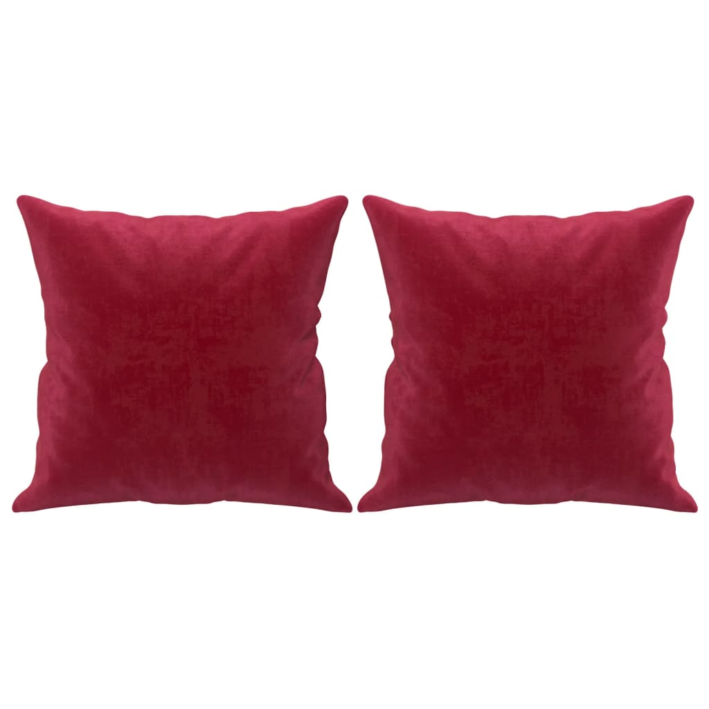 Cojines decorativos 2 uds terciopelo rojo tinto 40x40 cm v7929 Vetonek