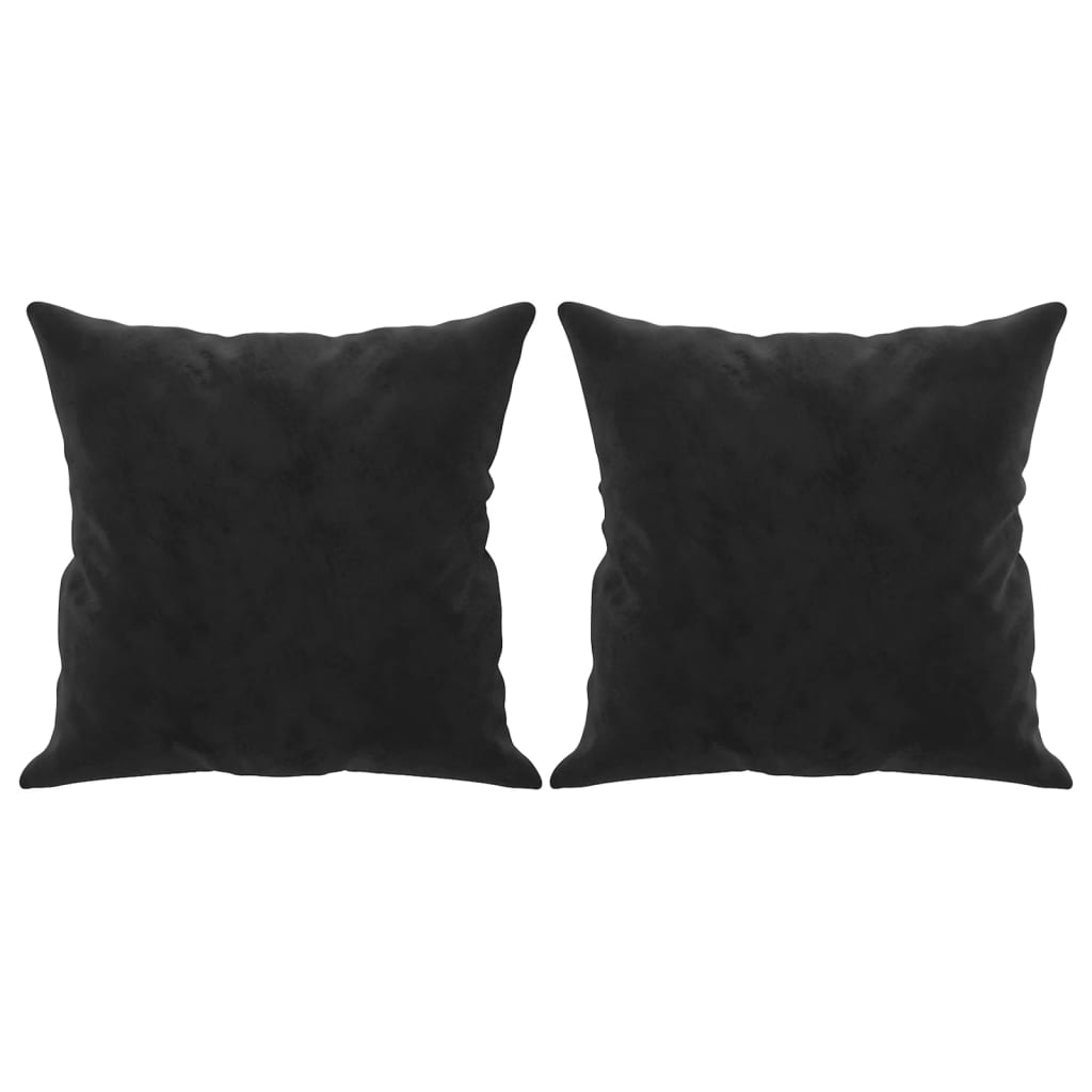 Cojines decorativos 2 uds terciopelo negro 40x40 cm v7936 Vetonek