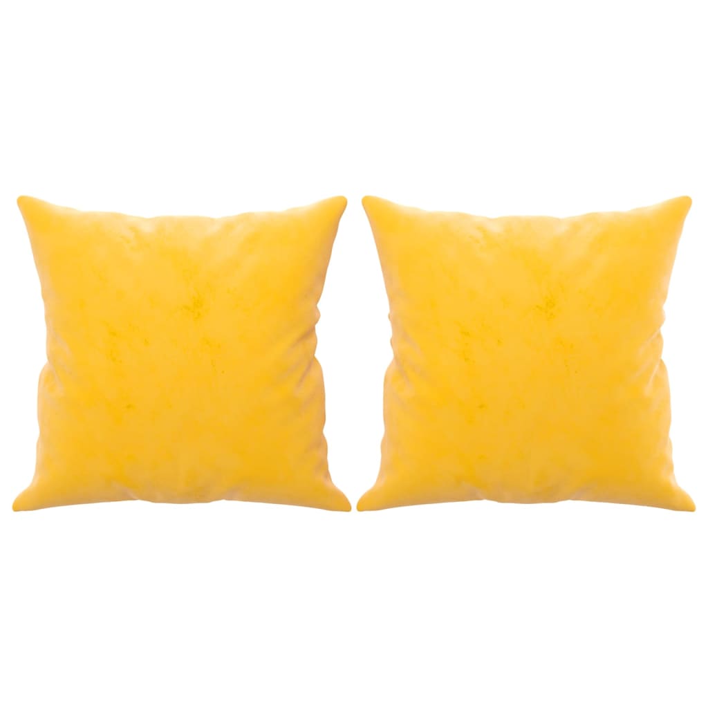 Cojines decorativos 2 uds terciopelo amarillo 40x40 cm v7943 Vetonek