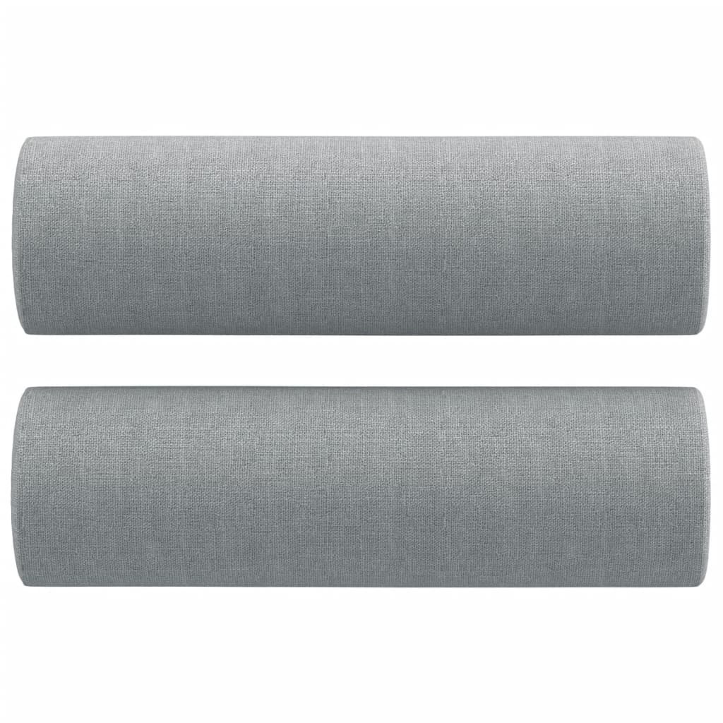 Cojines decorativos 2 uds tela gris claro Ø15x50 cm