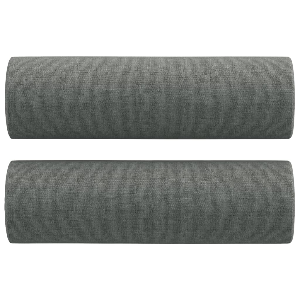 Cojines decorativos 2 uds tela gris oscuro 15x50 cm