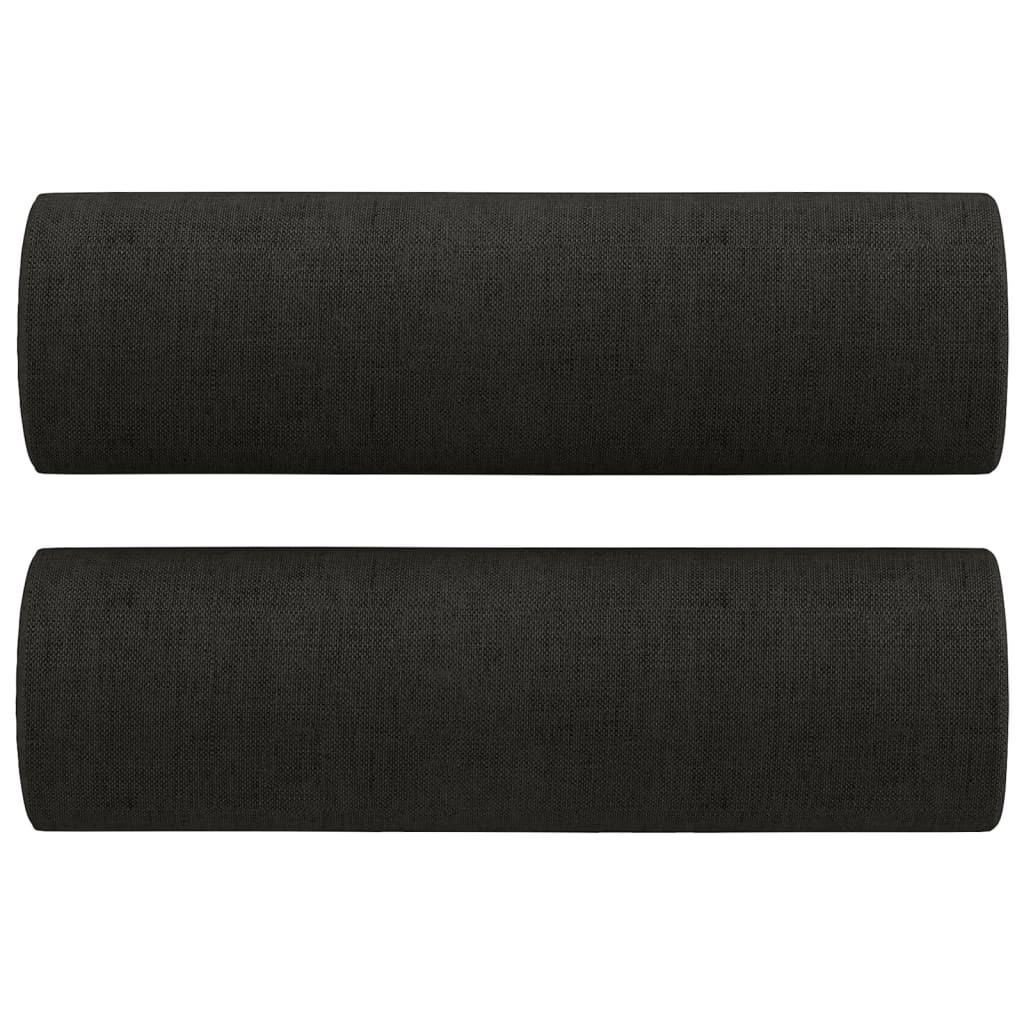 Cojines decorativos 2 uds tela negro 15x50 cm