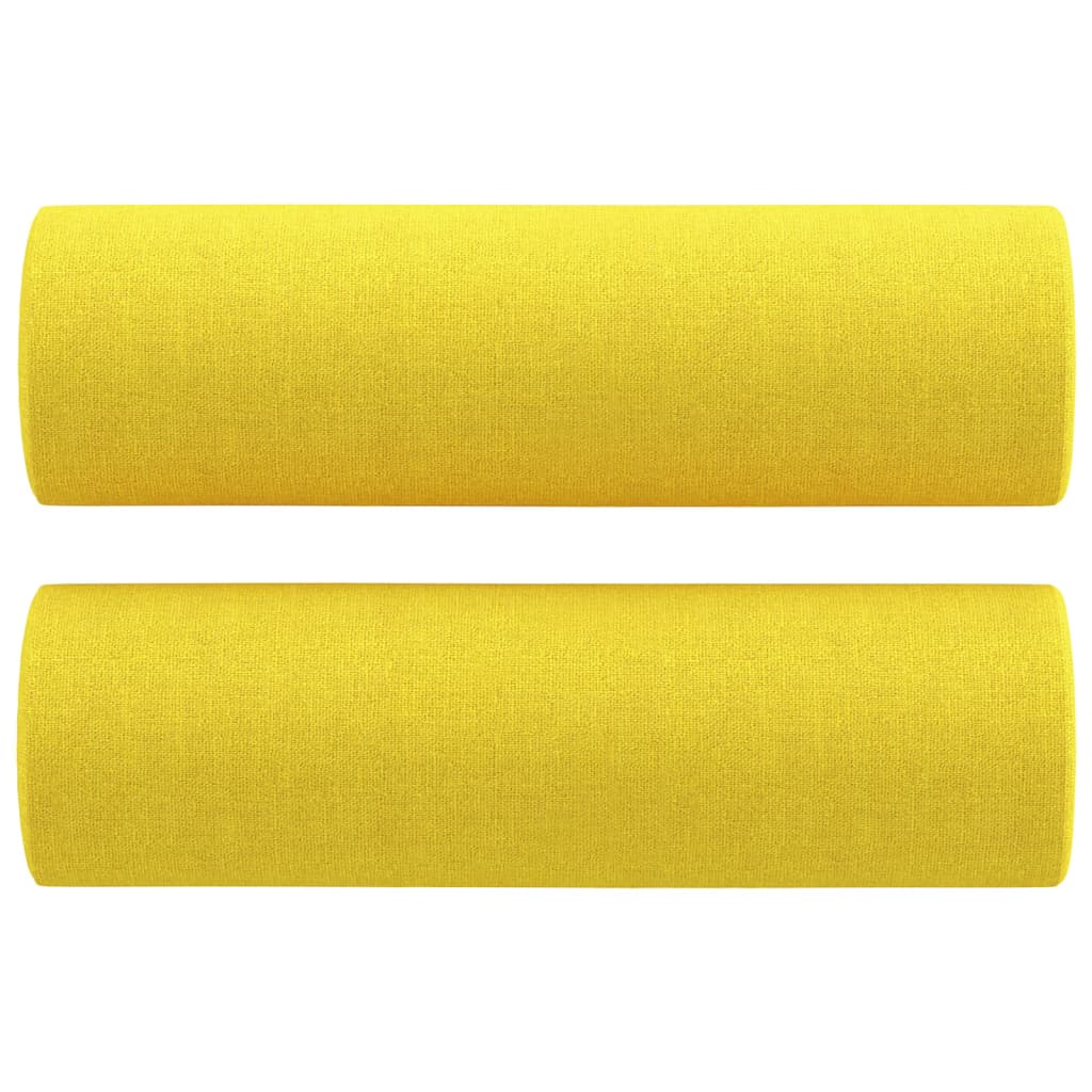 Cojines decorativos 2 uds tela amarillo claro 15x50 cm