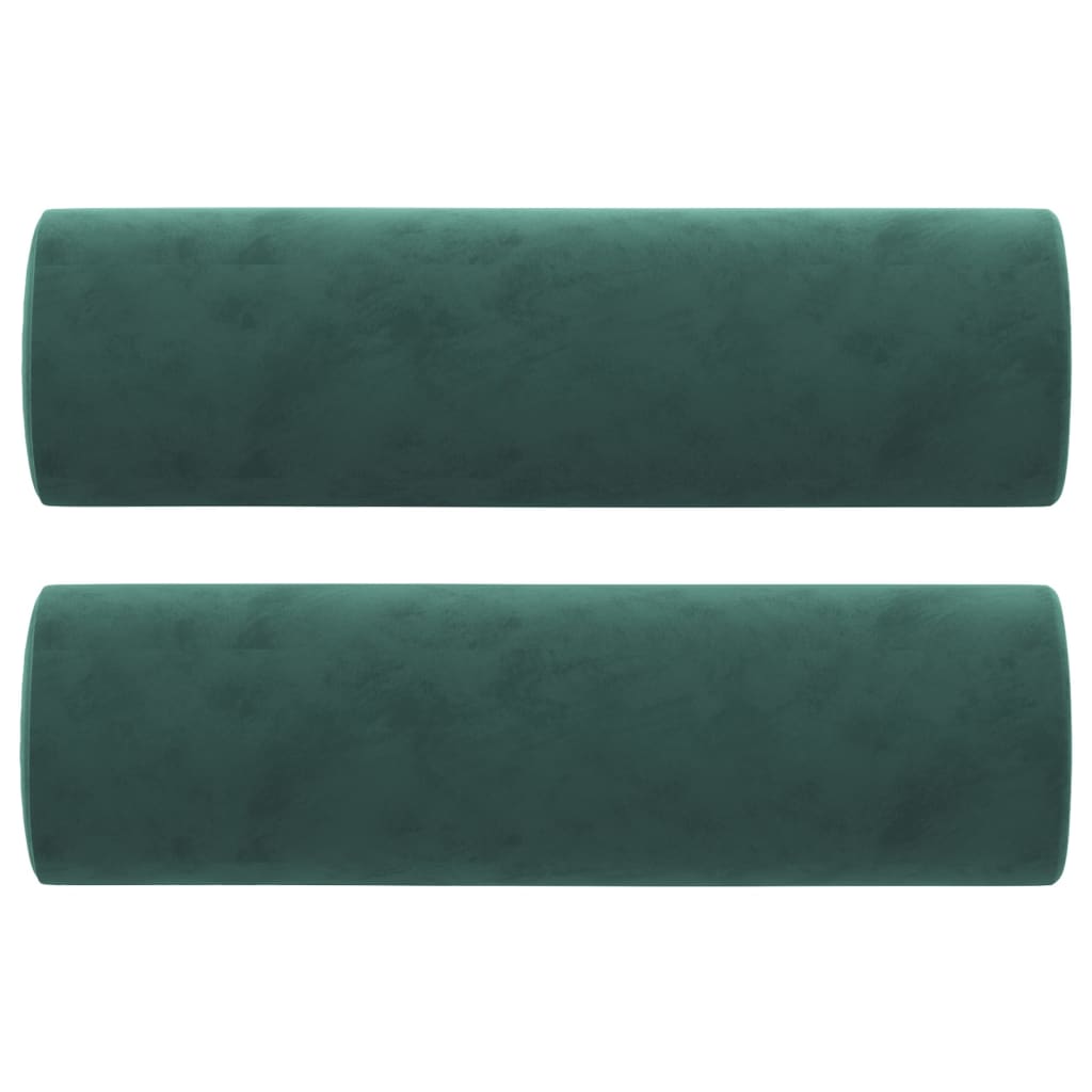 Cojines decorativos 2 uds terciopelo verde oscuro 15x50 cm