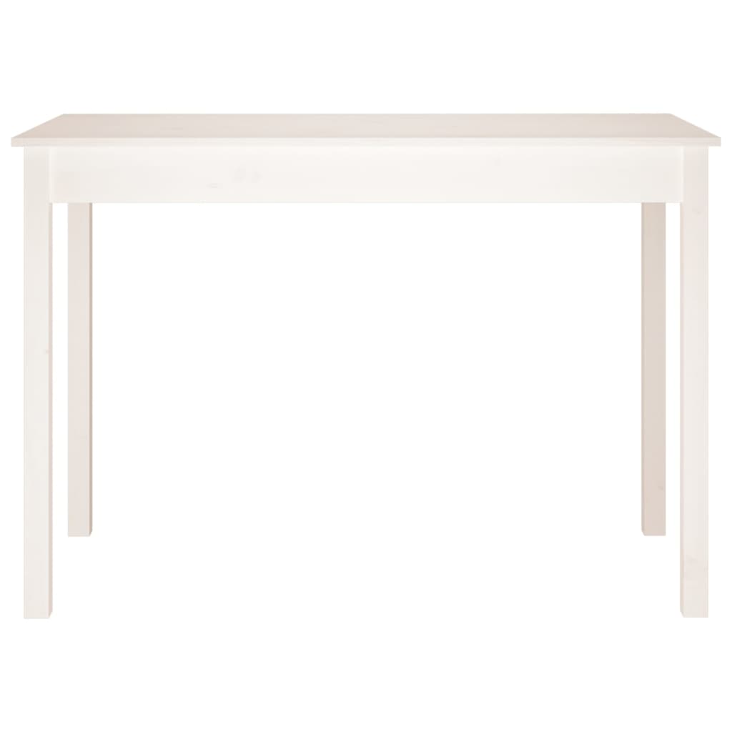 Mesa de comedor madera maciza de pino blanca 110x55x75 cm