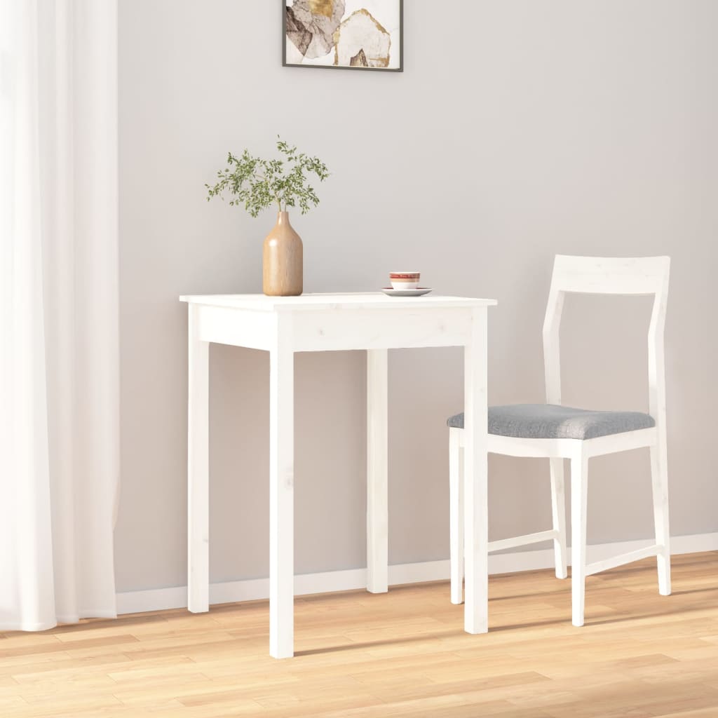 Mesa de comedor madera maciza de pino blanca 55x55x75 cm vidaXL