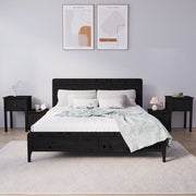 Tables de chevet 2 pcs bois de pin noir 79,5x38x65,5 cm v9213 Vetonek