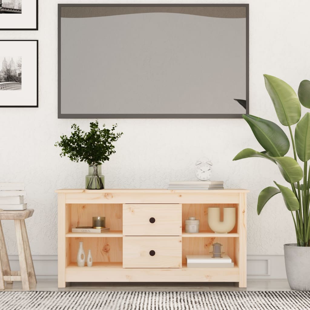 Vetonek Mueble de TV de madera maciza de pino 103x36,5x52 cm