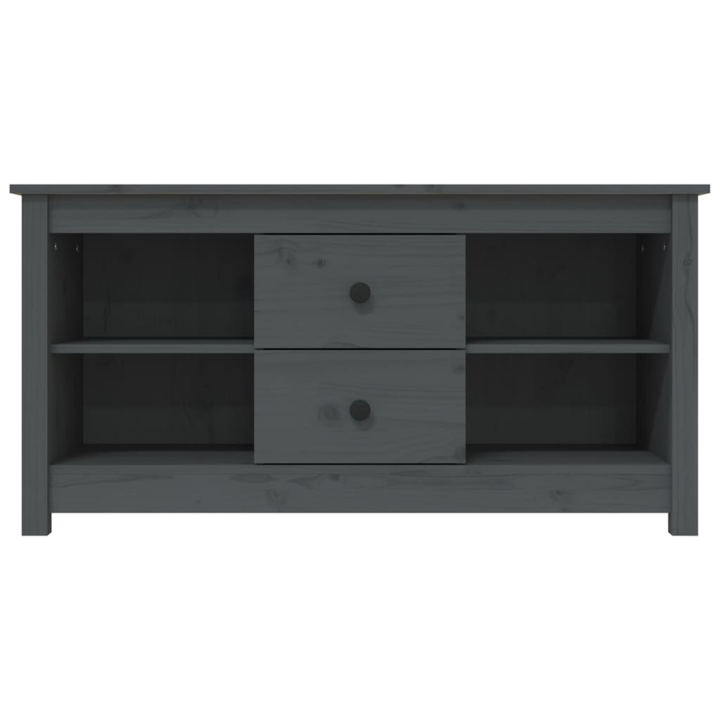 Mueble de TV de madera maciza de pino gris 103x36,5x52 cm