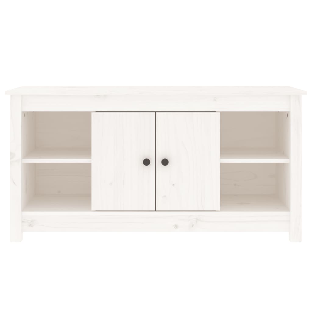 Mueble para TV de madera maciza de pino blanco 103x36,5x52 cm