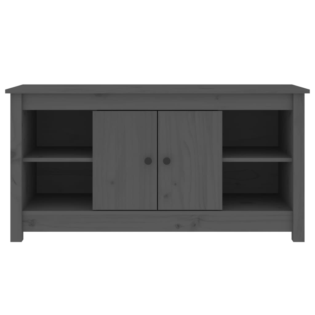 Mueble de TV de madera maciza de pino gris 103x36,5x52 cm