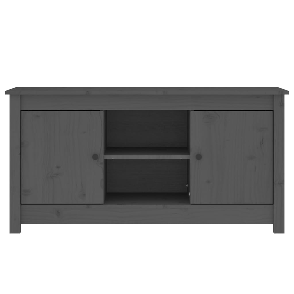 Mueble de TV de madera maciza de pino gris 103x36,5x52 cm