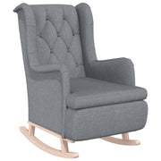 Armchair with rocking legs and light gray fabric stool - Vetonek